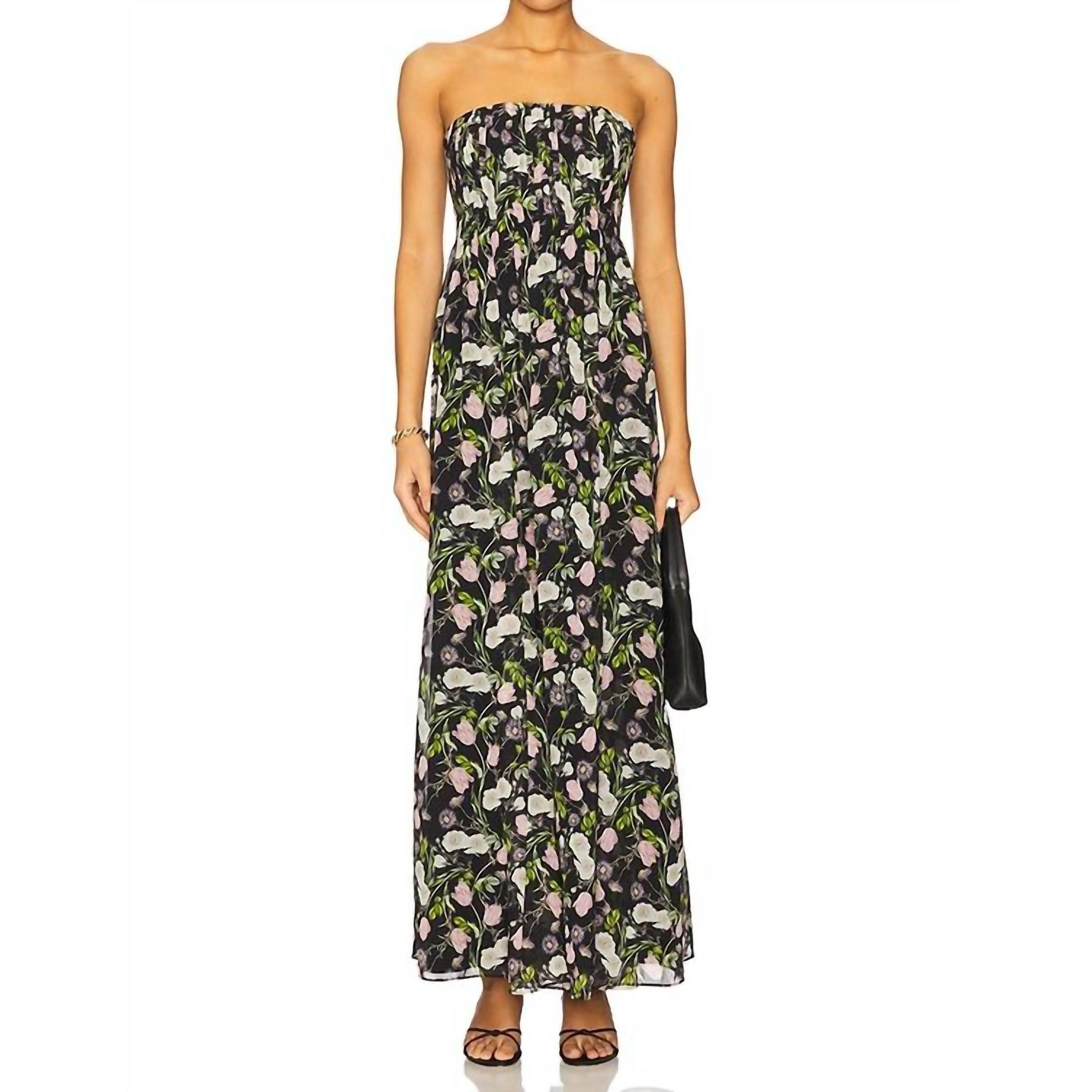 New Cami Nyc Minoa Strapless Gown In Midnight Gardens